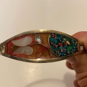 Sterling Silver Flower Multi Color Braclet